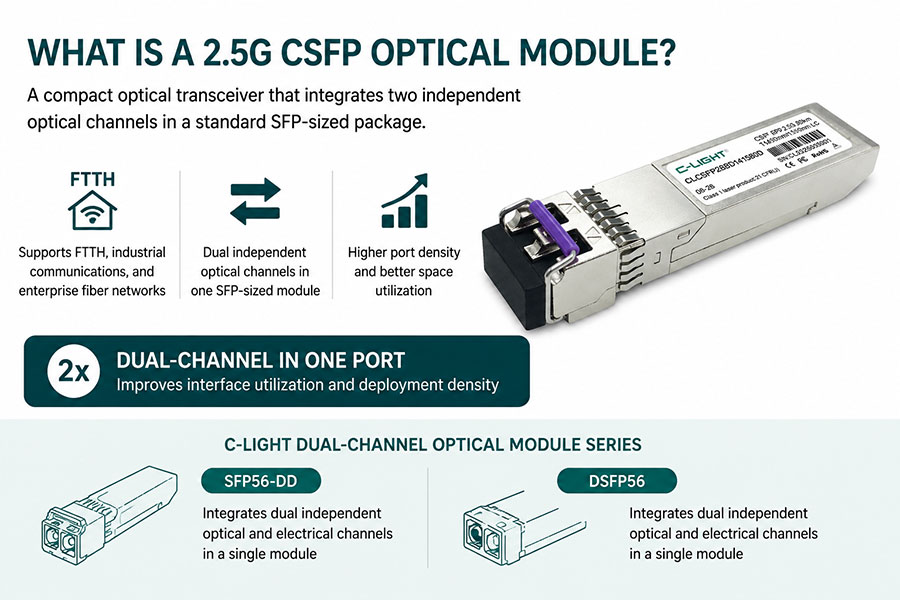 2.5G CSFP Optical Module for 20km BiDi Transmission