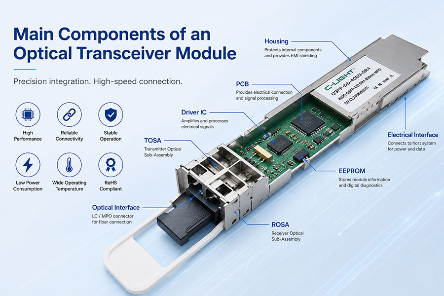 What Are the Main Components of an Optical Transceiver Module?
