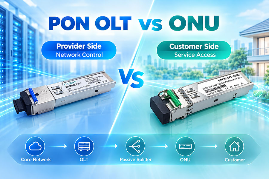 PON OLT vs ONU
