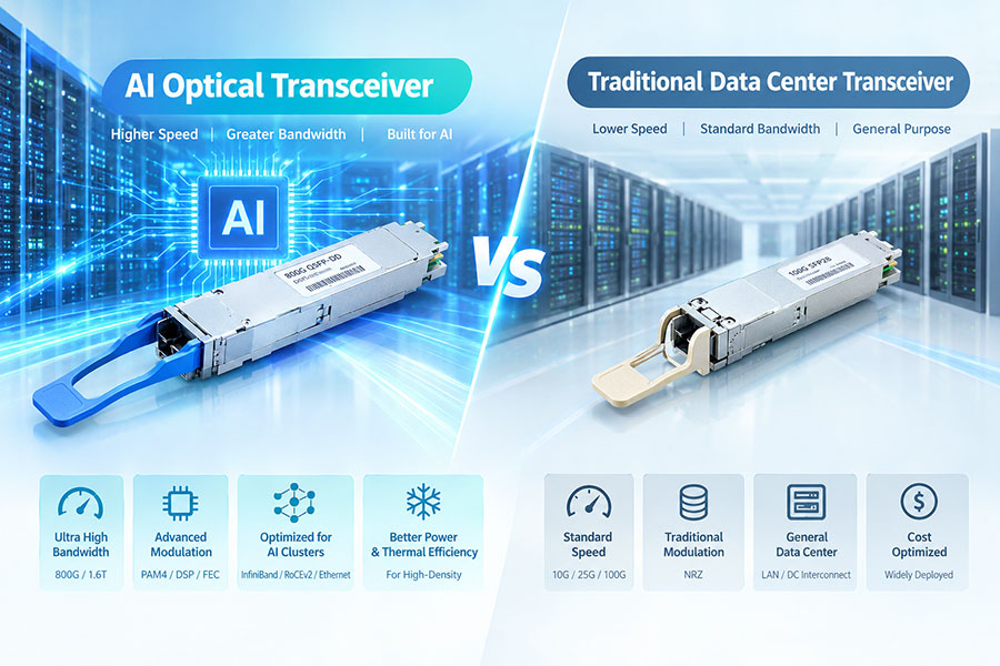 AI Optical Transceiver vs Traditional Data Center Transceiver