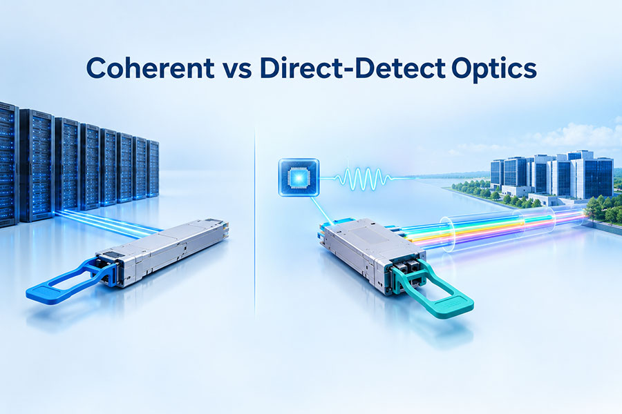 Coherent Optics vs Direct-Detect Optics for Data Center Networks