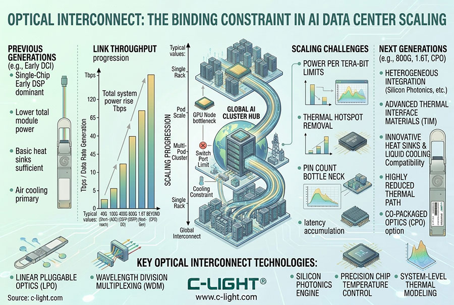Optical Interconnect as the Binding Constraint in AI Data Center Scalin