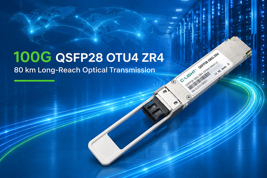 QSFP28 100G/OTU4 ZR4 80km Optical Transceiver