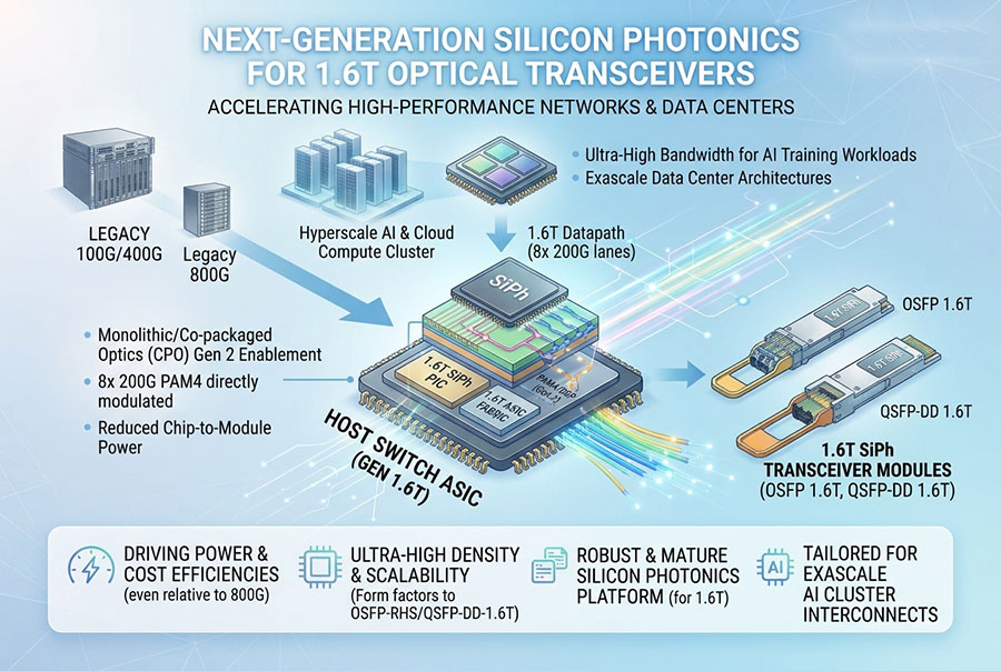 Silicon Photonics for 1.6T Optical Transceivers