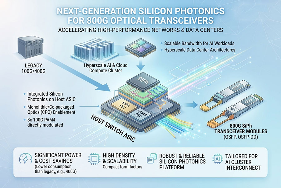 Silicon Photonics for 800G Optical Transceivers